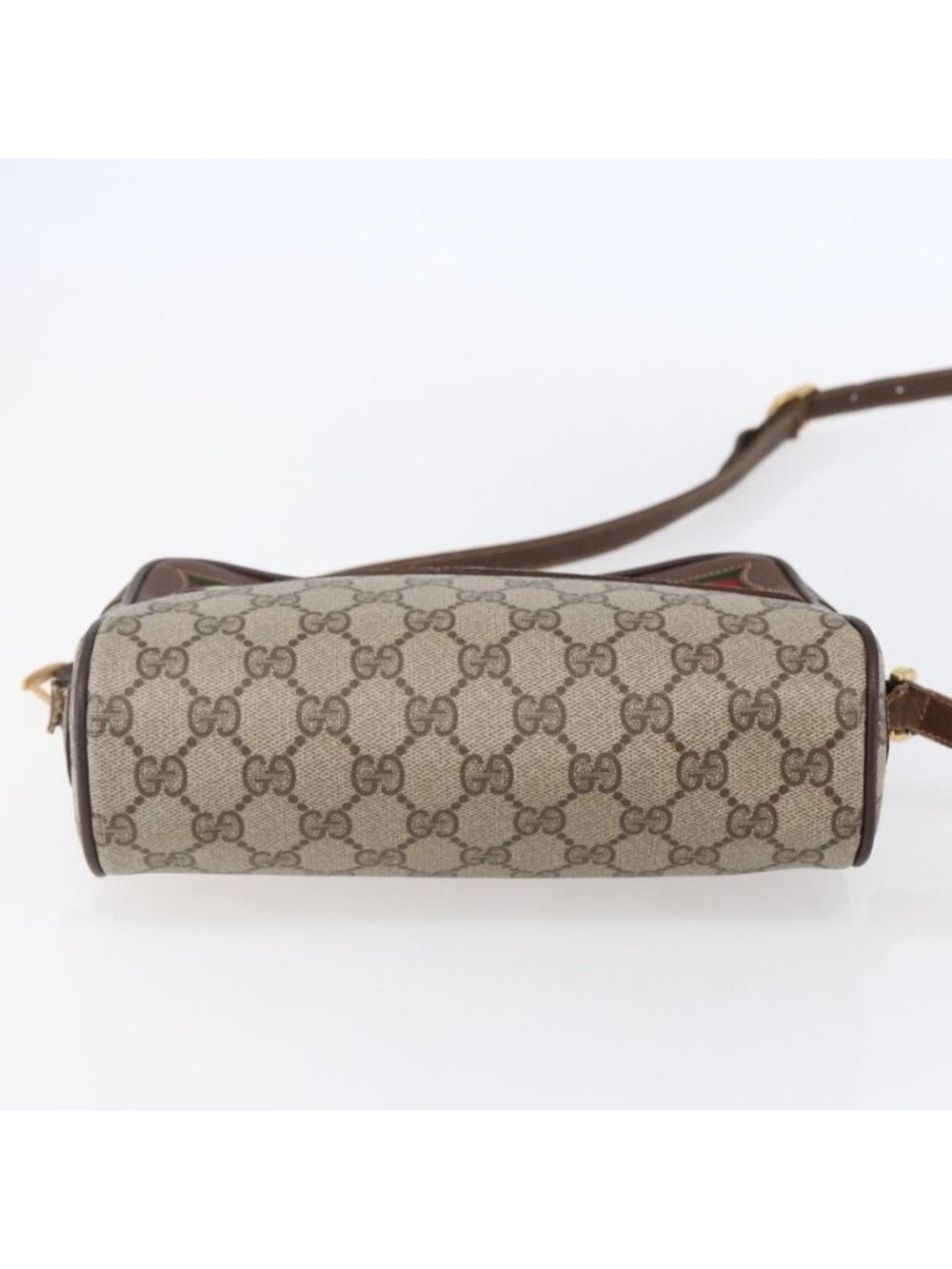 Authentic GUCCI GG Supreme Web Sherry Line Bag PVC Beige Gold 56 02 087 - Picture 12 of 16
